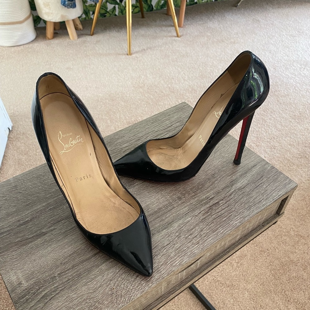 Louboutin Patent Calfskin Pigalle 120 Pumps sz 38